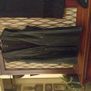 Alfani, vegan leather, long black vest size L.